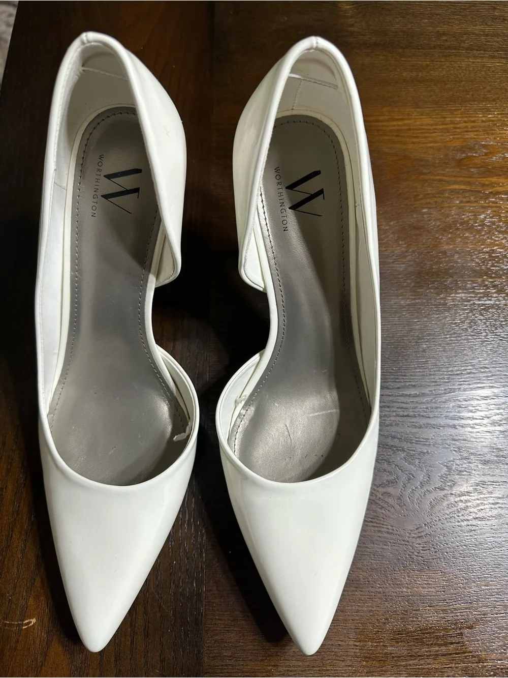 Worthington Cream Pointed-Toe Mid Heel Pumps